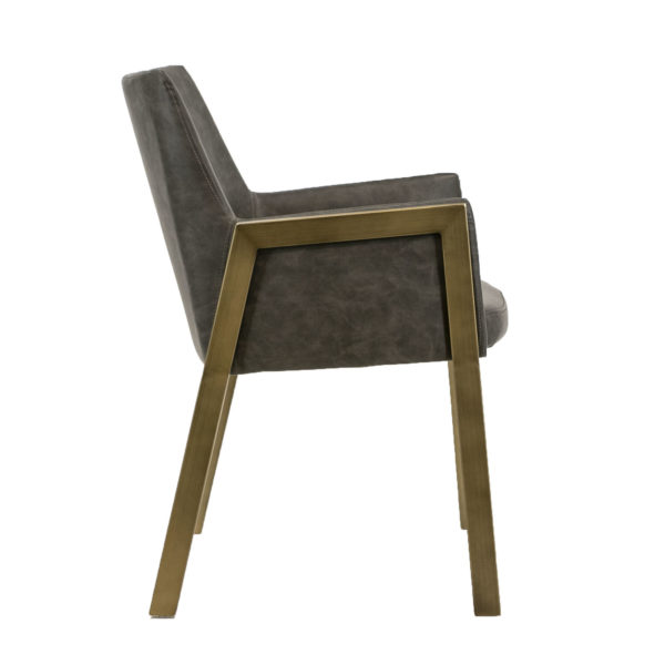 New SUNPAN Bernadette Armchair in Mottled Grey Faux Leather - Image 3