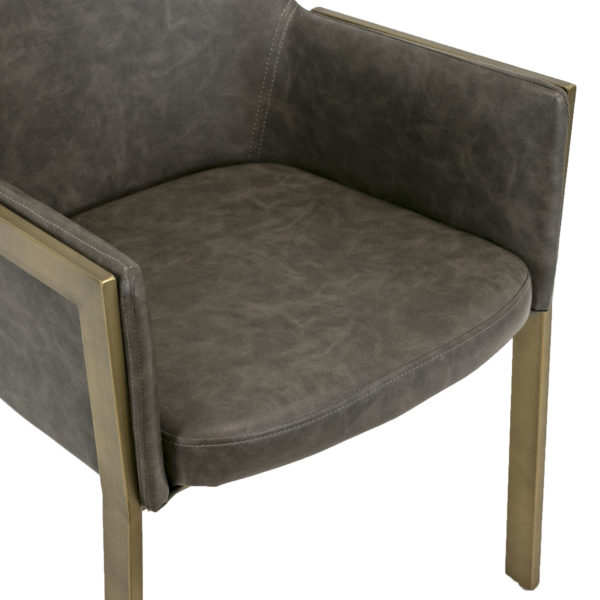 New SUNPAN Bernadette Armchair in Mottled Grey Faux Leather - Image 6