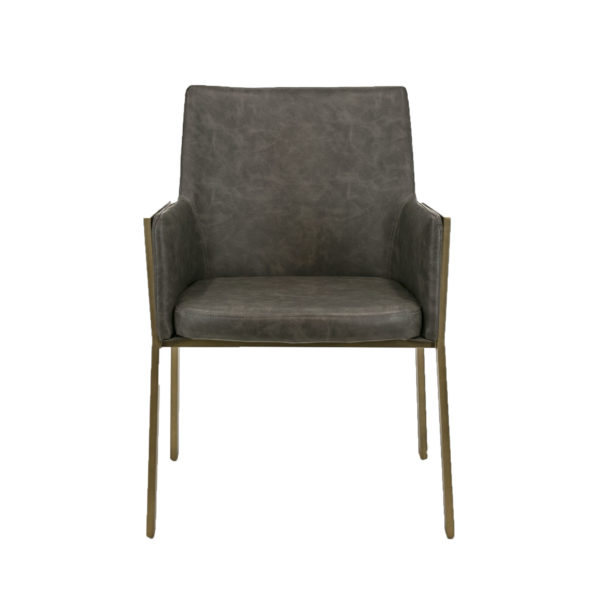 New SUNPAN Bernadette Armchair in Mottled Grey Faux Leather - Image 1