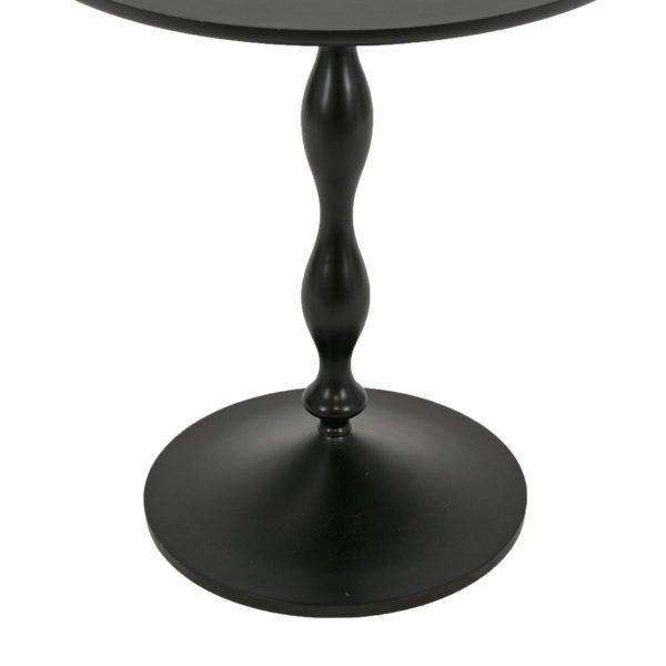 Black Metal Round Pedestal Accent Table - Image 3