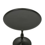 Black Metal Round Pedestal Accent Table - Image 2