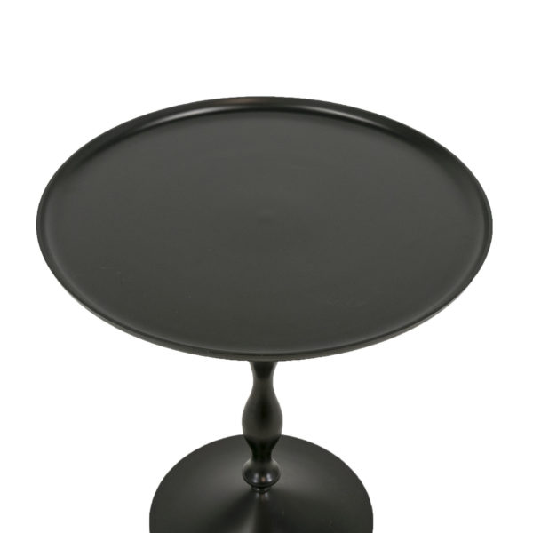 Black Metal Round Pedestal Accent Table - Image 2