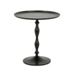 Black Metal Round Pedestal Accent Table