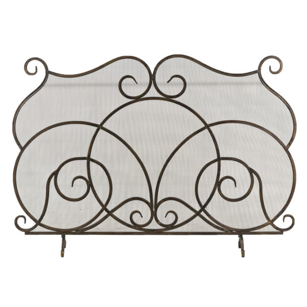 GUMP’S SAN FRANCISCO Metal Scroll Fireplace Screen - Image 1