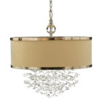UTTERMOST Drum Shade Chandelier with Hanging Crystals