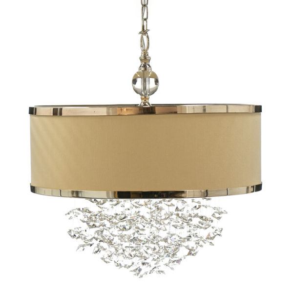 UTTERMOST Drum Shade Chandelier with Hanging Crystals - Image 1