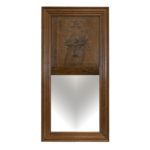 Trumeau Style Mirror with Antique Carved Panel