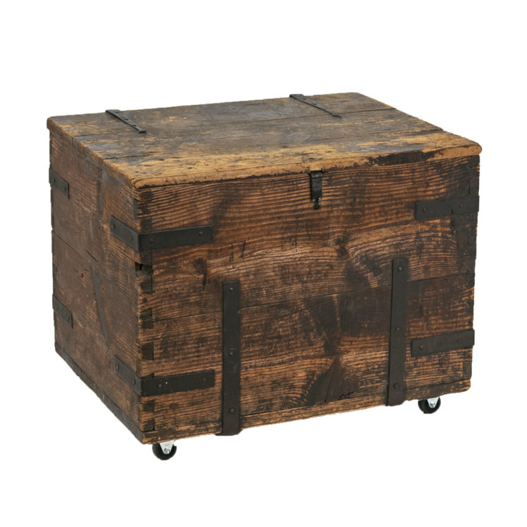 Antique Wooden Chest with Iron Hardware | Grandview Mercantile