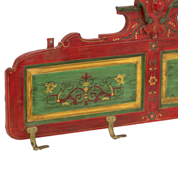 Painted Wood Wall Mount Coat Rack - Image 3