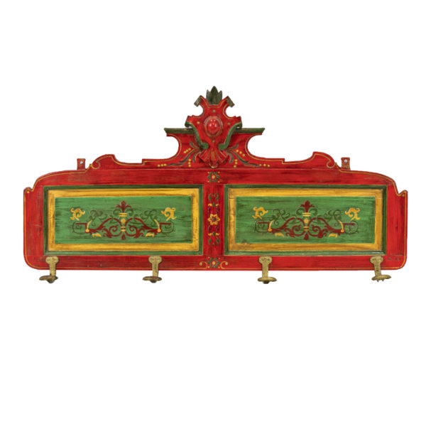 Painted Wood Wall Mount Coat Rack - Image 1