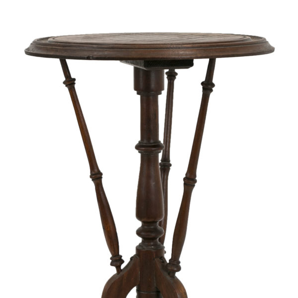 Antique Victorian Round Pedestal Game Table - Image 3