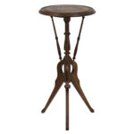 Antique Victorian Round Pedestal Game Table