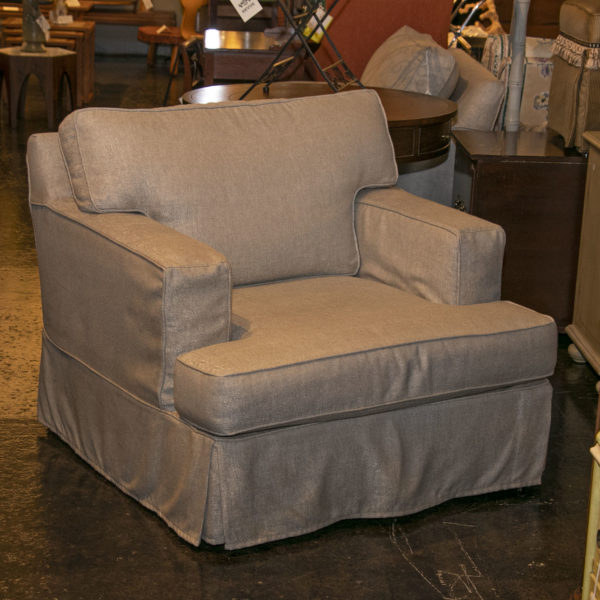 ARHAUS Camden Collection Swiveling Club Chair in Oatmeal Tweed - Image 6