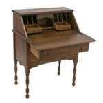 Antique Secretary Desk with Cane Seat Chair - Image 3