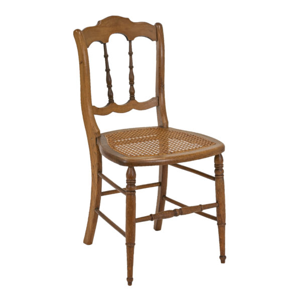 Antique Secretary Desk with Cane Seat Chair - Image 8