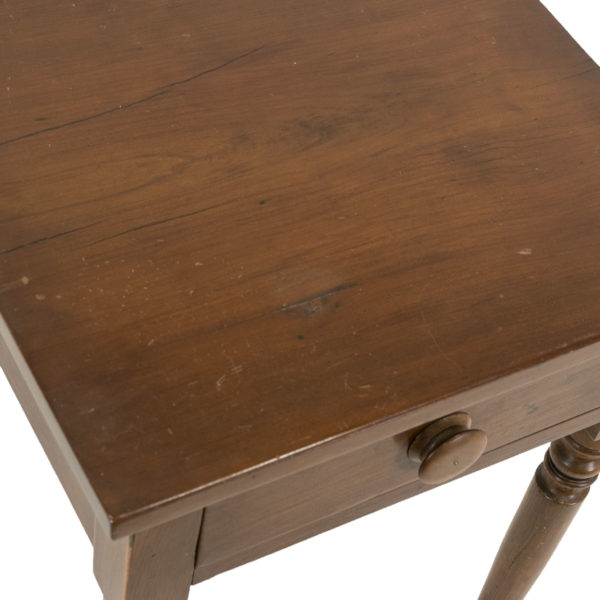Antique Single Drawer Stand on Turned Legs - Image 3