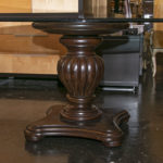 BERNHARDT Round Glass Top Dining Table on Fluted Base with 4 Ellipse Back Dining Chairs - Image 4