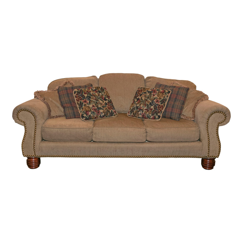 Sherrill Sofa With Nailhead Trim In Neutral Upholstery Grandview