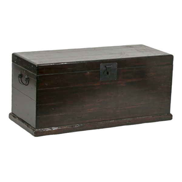 Plank Style Wood Chest with Iron Hardware - Image 1
