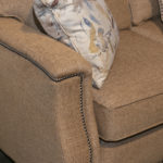 New SMITH BROTHERS Sofa in Gold Herringbone Upholstery - Image 3