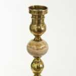 Pair of Vintage Brass and Onyx Altar Candlesticks - Image 2
