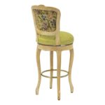Set of 3 French Country Swivel Barstools with Lime Green Upholstery - Image 7