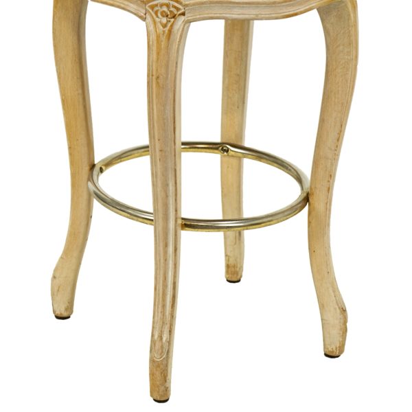 Set of 3 French Country Swivel Barstools with Lime Green Upholstery - Image 4