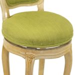 Set of 3 French Country Swivel Barstools with Lime Green Upholstery - Image 3