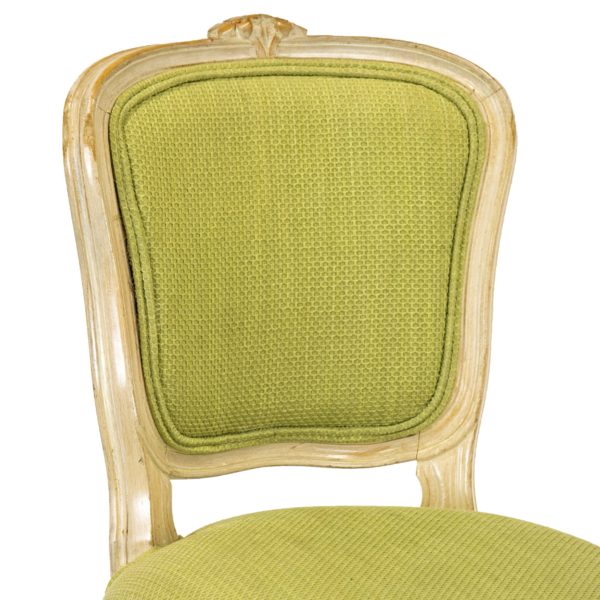 Set of 3 French Country Swivel Barstools with Lime Green Upholstery - Image 2