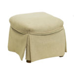 MARGE CARSON Skirted Ottoman in Neutral Upholstery