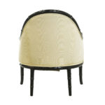 Bamboo Style Wood Framed Tufted Accent Chair in Ivory Moire - Image 4