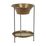 Turkish 2-Tier Copper and Iron Plant Stand