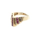 Diamond and Ruby Ring in 14 Karat Yellow Gold - Image 7