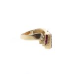 Diamond and Ruby Ring in 14 Karat Yellow Gold - Image 4