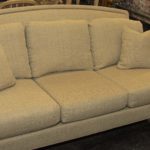ETHAN ALLEN Arched Back Sofa in Gold Linen Weave - Image 5