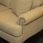 ETHAN ALLEN Arched Back Sofa in Gold Linen Weave - Image 4