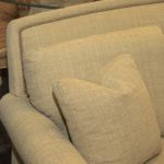 ETHAN ALLEN Arched Back Sofa in Gold Linen Weave - Image 3