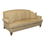 ETHAN ALLEN Arched Back Sofa in Gold Linen Weave - Image 2