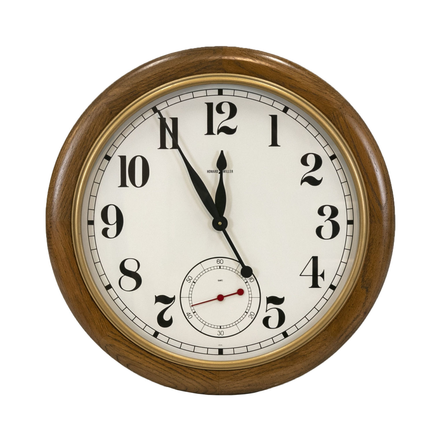 HOWARD MILLER Round Oak Framed Wall Clock | Grandview Mercantile