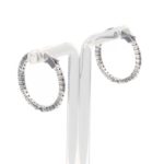 Pair of 1.50 Carat Total Weight Diamond Hoop Earrings in 14 Karat Gold - Image 4