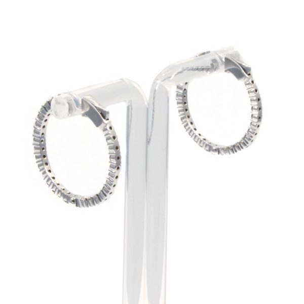 Pair of 1.50 Carat Total Weight Diamond Hoop Earrings in 14 Karat Gold - Image 4