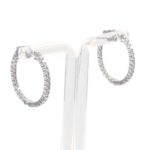 Pair of 1.50 Carat Total Weight Diamond Hoop Earrings in 14 Karat Gold