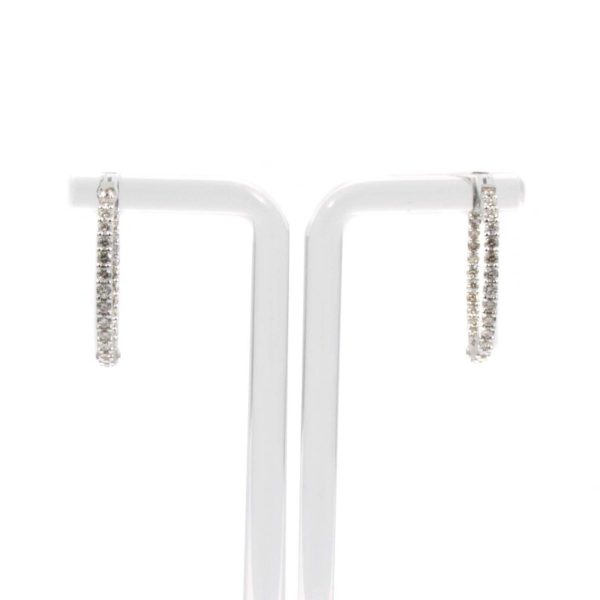 Pair of 1.50 Carat Total Weight Diamond Hoop Earrings in 14 Karat Gold - Image 2