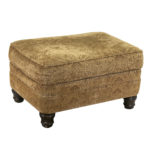 BERHARDT Oversized Chair and Ottoman in Gold Paisley - Image 5