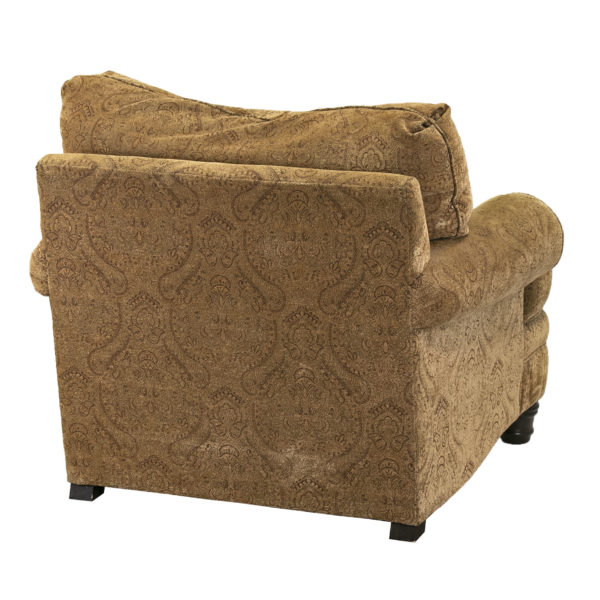 BERHARDT Oversized Chair and Ottoman in Gold Paisley - Image 4