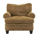 BERHARDT Oversized Chair and Ottoman in Gold Paisley - Image 3