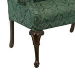 Camelback Settee in Green Floral Damask Upholstery - Image 6