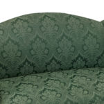 Camelback Settee in Green Floral Damask Upholstery - Image 4