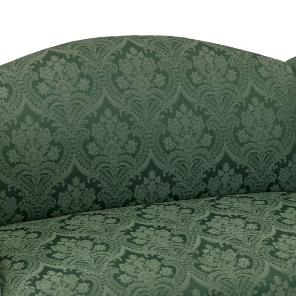 Camelback Settee in Green Floral Damask Upholstery - Image 4