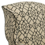 1980s Wing Chair Reupholstered in Black and White Patterned Fabric - Image 5